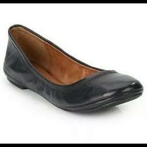 Lucky Brand Black Leather Flats Sz 7 NEW w/o Tags